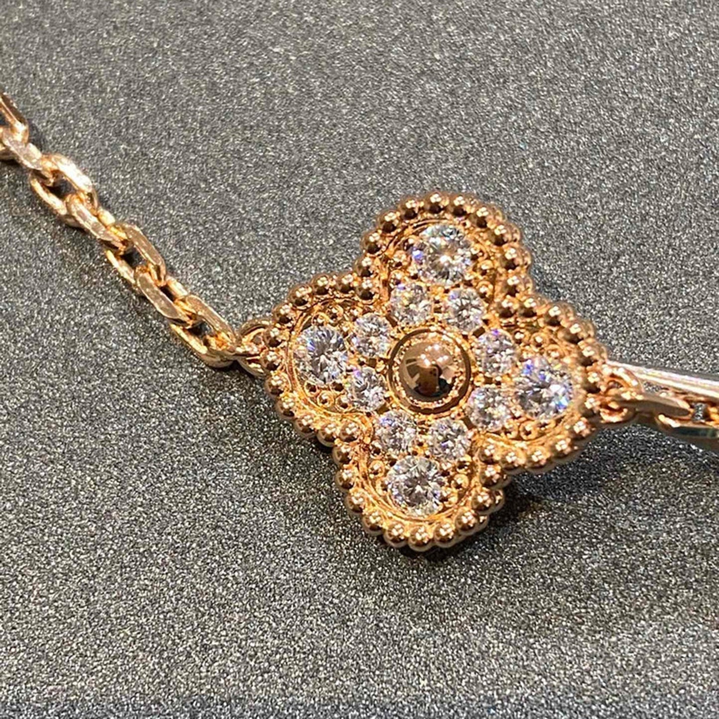 [Clover]CLOVER 5 MOTIFS  FULL DIAMOND BRACELET