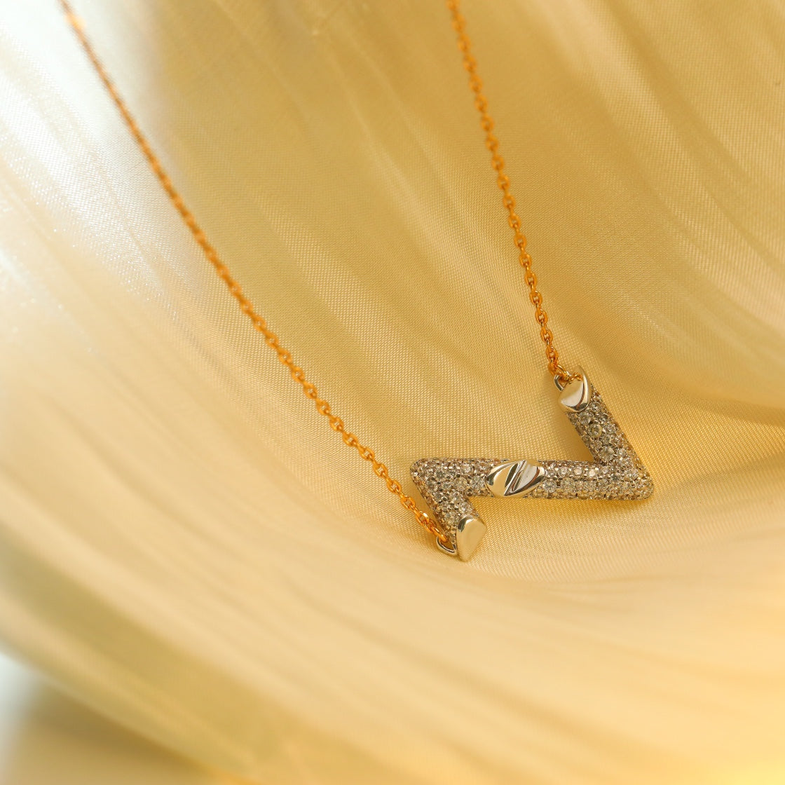 [Clover]VOLT SILVER DIAMOND PEDANT NECKLACE