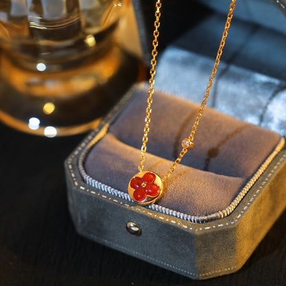 [Clover]SUN PEDANT PINK GOLD 1 DIAMOND NECKLACE
