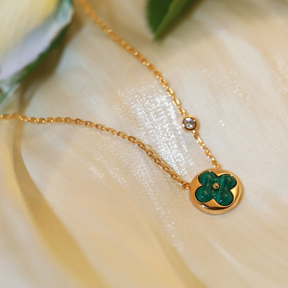 [Clover]SUN PEDANT PINK GOLD 1 DIAMOND NECKLACE