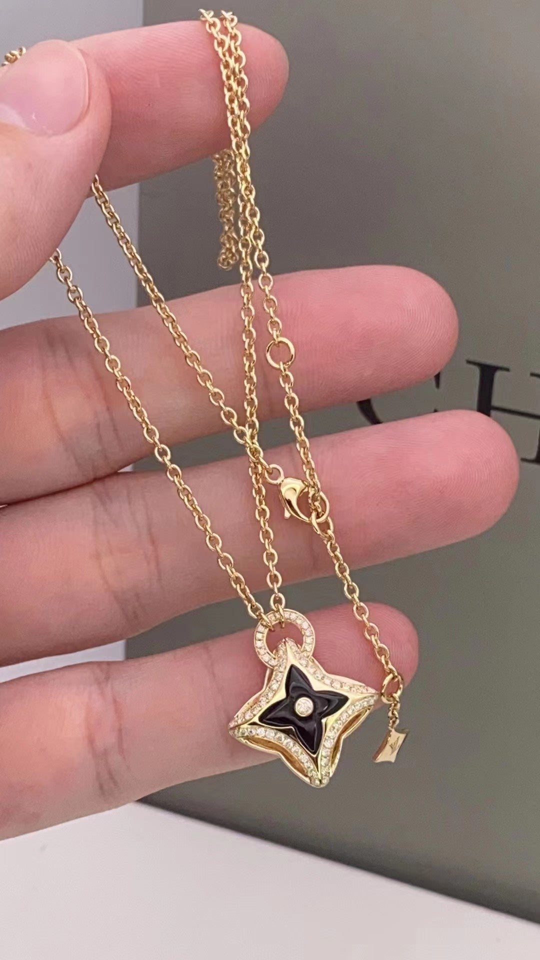 [Clover]STAR PEDANT PINK GOLD DIAMOND NECKLACE