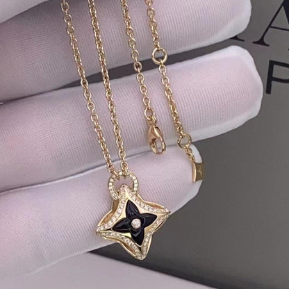 [Clover]STAR PEDANT PINK GOLD DIAMOND NECKLACE