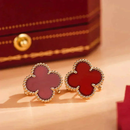 [Clover]CLOVER MEDIUM 1 MOTIFS CARNELIAN  EARRINGS