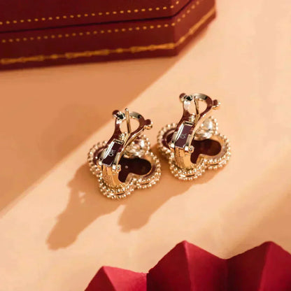 [Clover]CLOVER MEDIUM 1 MOTIFS CARNELIAN  EARRINGS