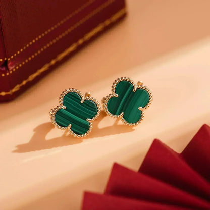 [Clover]CLOVER MEDIUM 1 MOTIFS MALACHITE  EARRINGS