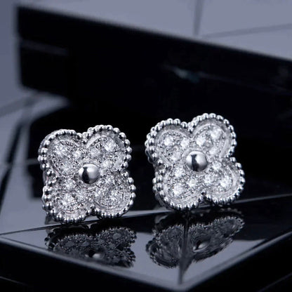 [Clover]CLOVER 1 MOTIFS DIAMOND STUD EARRINGS SILVER