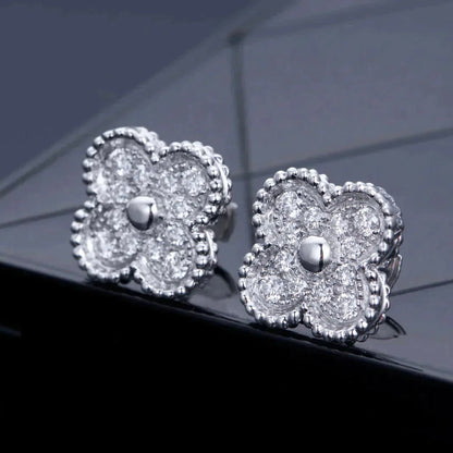 [Clover]CLOVER 1 MOTIFS DIAMOND STUD EARRINGS SILVER