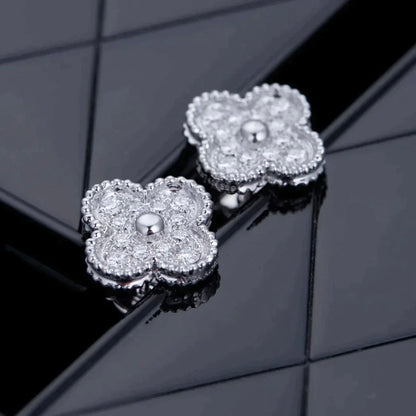 [Clover]CLOVER 1 MOTIFS DIAMOND STUD EARRINGS SILVER