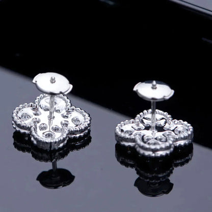[Clover]CLOVER 1 MOTIFS DIAMOND STUD EARRINGS SILVER