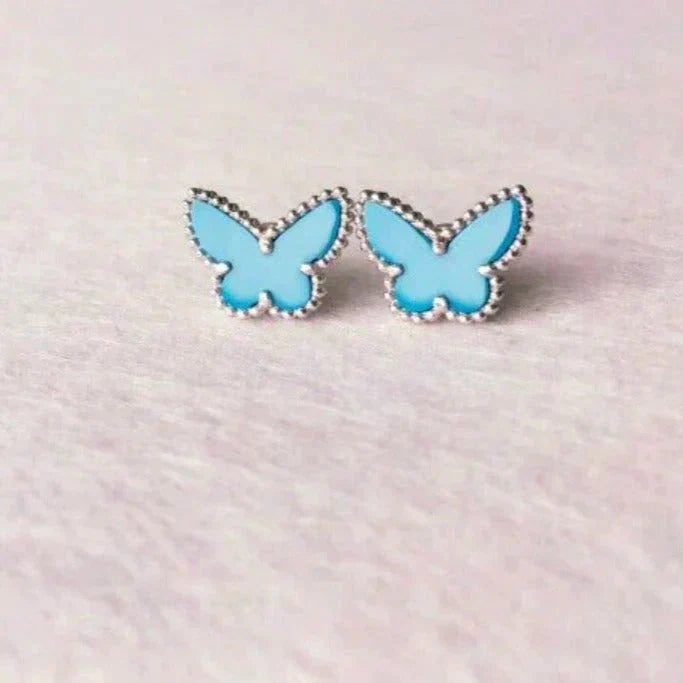 [Clover]BUTTERFLY TURQUOISE EARRINGS SILVER