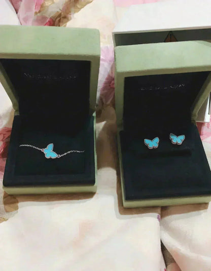 [Clover]BUTTERFLY TURQUOISE EARRINGS SILVER
