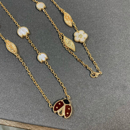 [Clover]LUCKY SPRING 15 MOTIFS GOLD NECKLACE