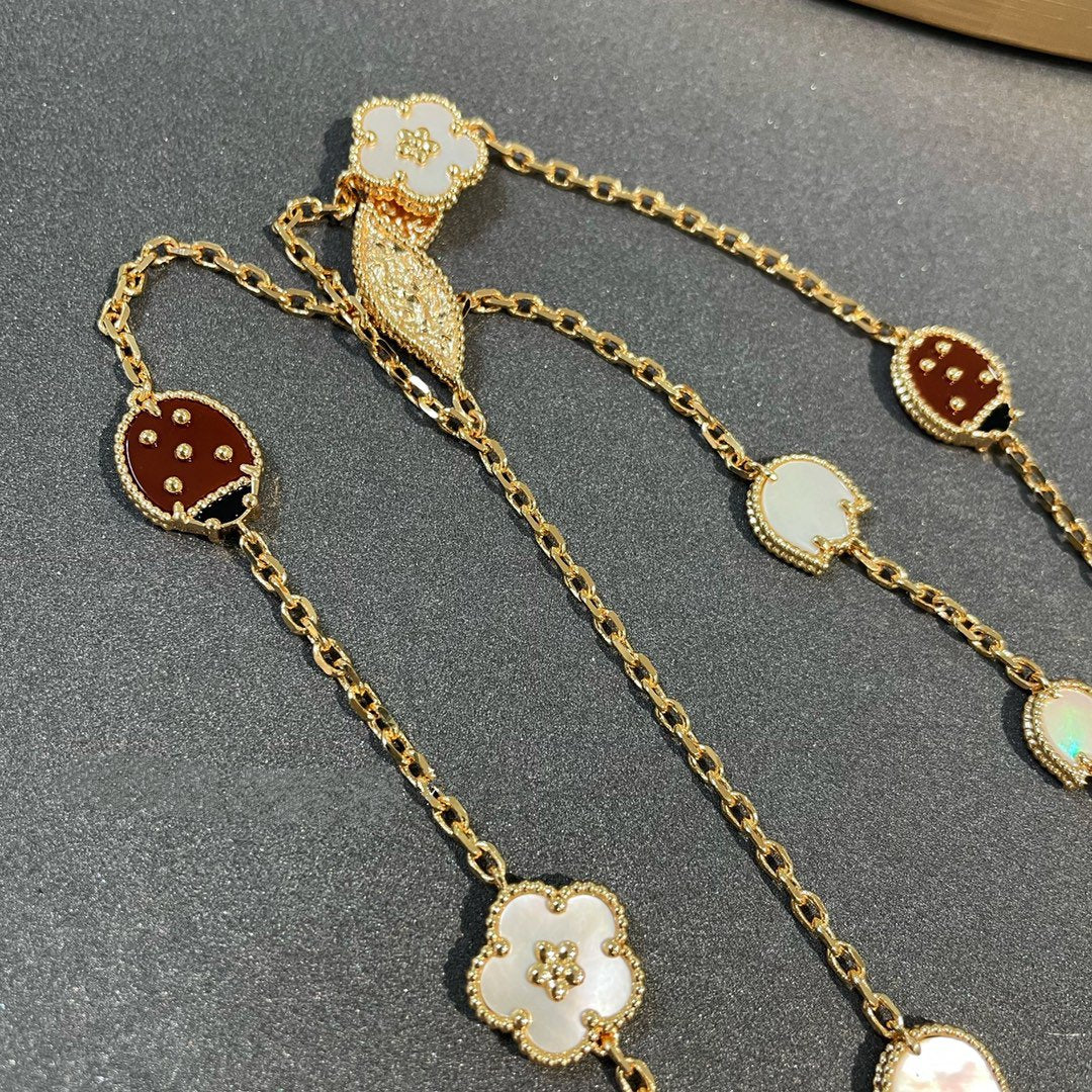 [Clover]LUCKY SPRING 15 MOTIFS GOLD NECKLACE