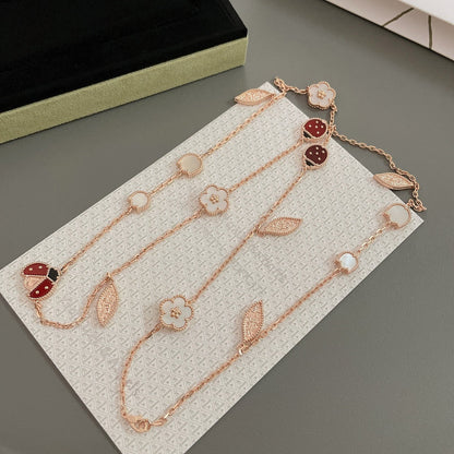 [Clover]LUCKY SPRING 15 MOTIFS ROSE GOLD NECKLACE