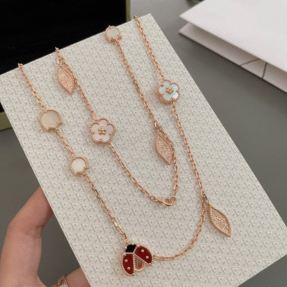 [Clover]LUCKY SPRING 15 MOTIFS ROSE GOLD NECKLACE