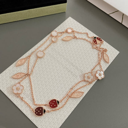 [Clover]LUCKY SPRING 15 MOTIFS ROSE GOLD NECKLACE