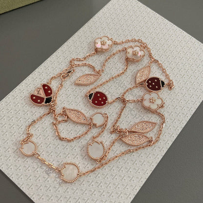 [Clover]LUCKY SPRING 15 MOTIFS ROSE GOLD NECKLACE