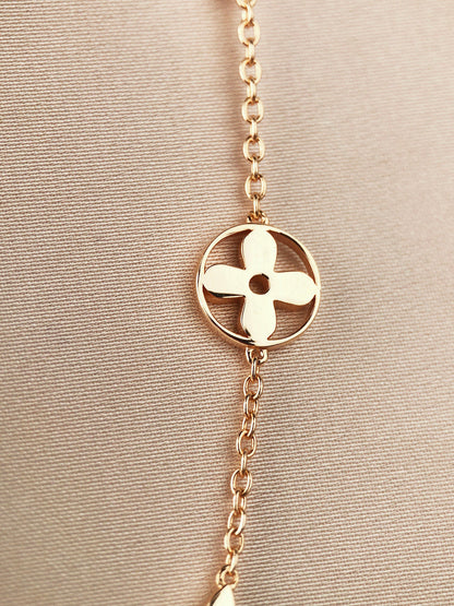 [Clover]STAR AND SUN 7 MOTIFS GOLD BRACELET