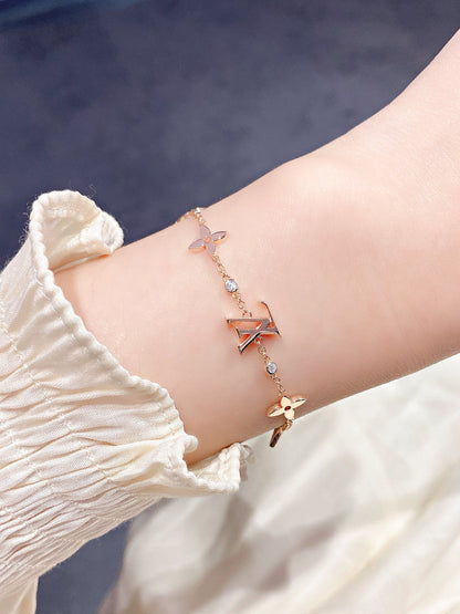 [Clover]STAR AND SUN 7 MOTIFS GOLD BRACELET