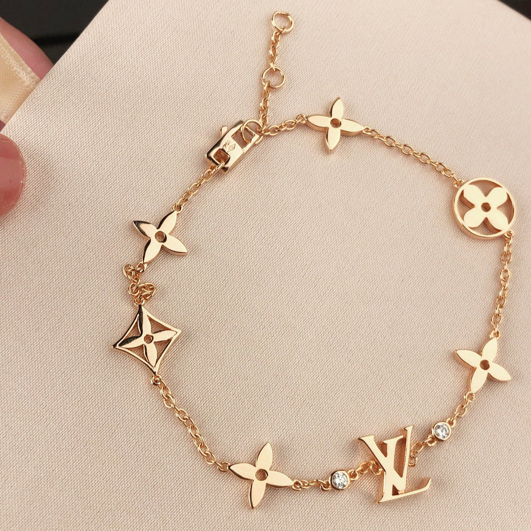 [Clover]STAR AND SUN 7 MOTIFS GOLD BRACELET