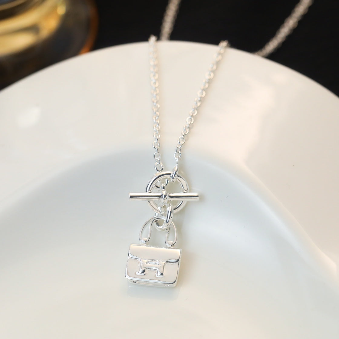 [Clover]POP H PEDANT SILVER NECKLACE