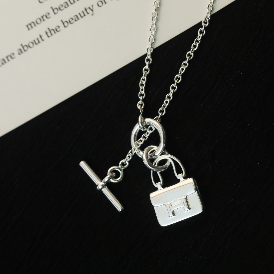 [Clover]POP H PEDANT SILVER NECKLACE