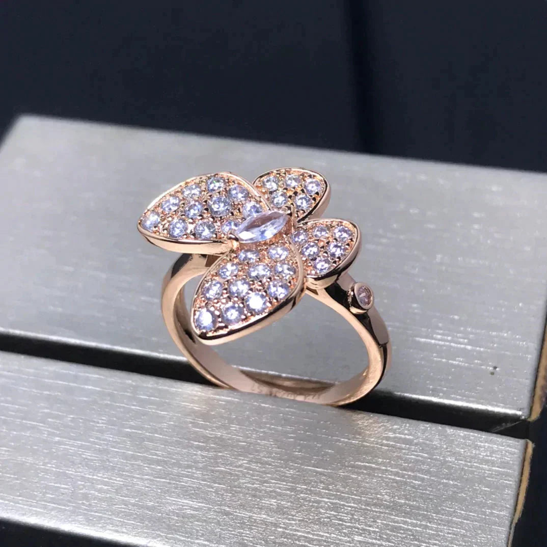 [Clover]BUTTERFLY PINK GOLD DIAMOND RING