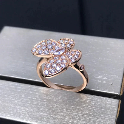 [Clover]BUTTERFLY PINK GOLD DIAMOND RING