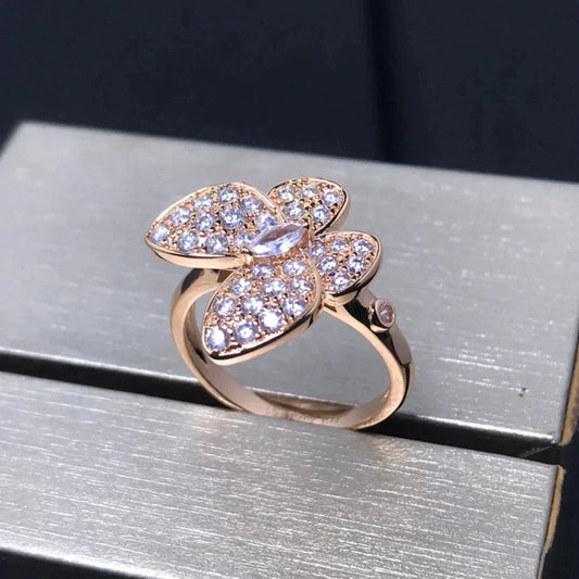 [Clover]BUTTERFLY PINK GOLD DIAMOND RING