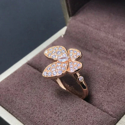 [Clover]BUTTERFLY PINK GOLD DIAMOND RING