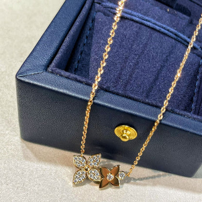 [Clover]STAR BLOSSOM NECKLACE PINK GOLD DIAMONDS
