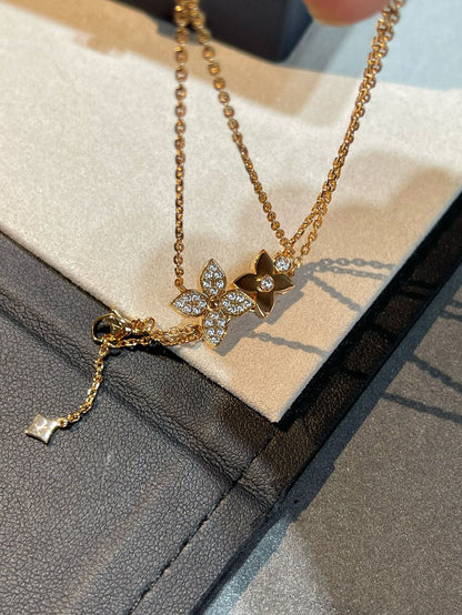 [Clover]STAR BLOSSOM NECKLACE PINK GOLD DIAMONDS