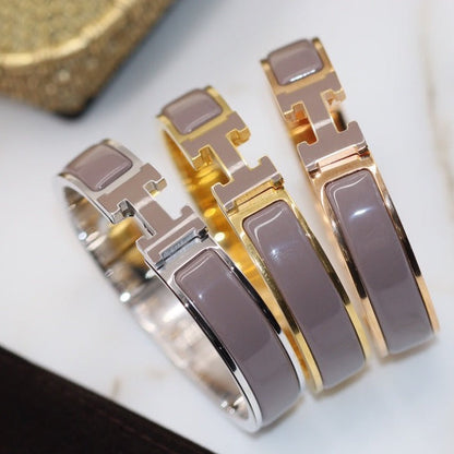 [Clover]H BRACELET 12MM BROWN