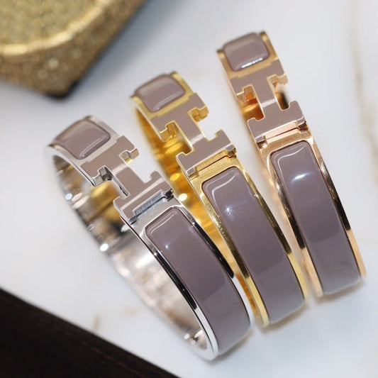 [Clover]H BRACELET 12MM BROWN