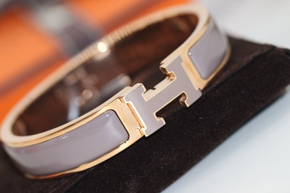 [Clover]H BRACELET 12MM BROWN