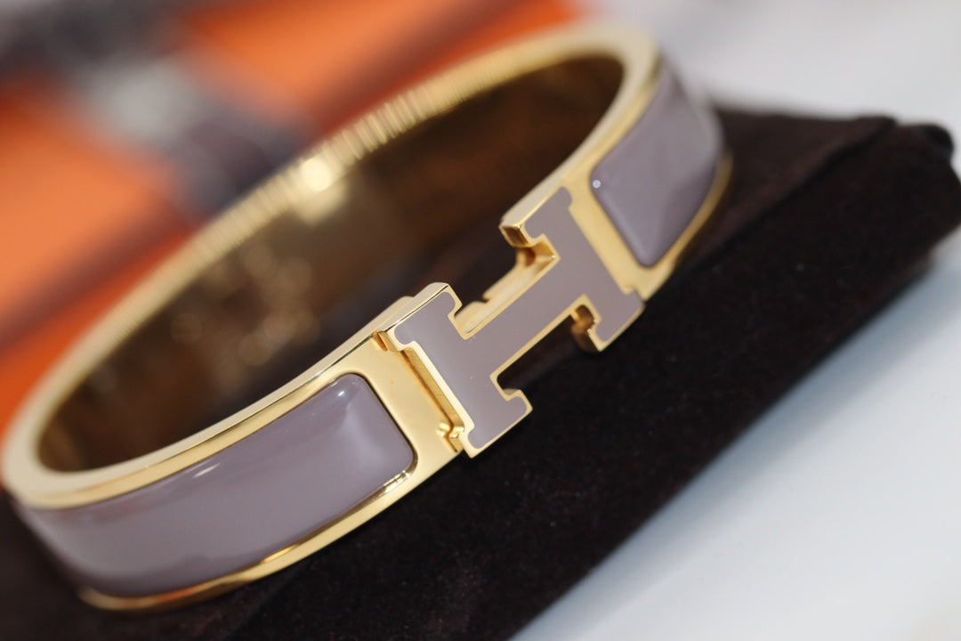 [Clover]H BRACELET 12MM BROWN