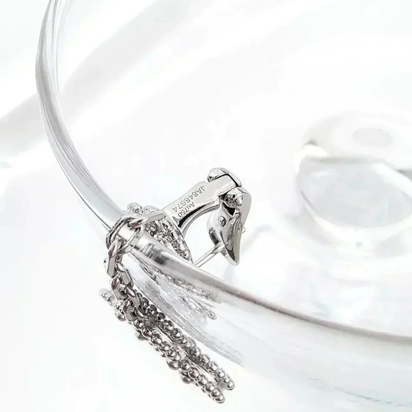 [Clover]CLOVER 2 MOTIFS  DIAMOND ONYX EARRINGS SILVER
