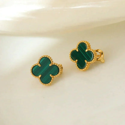 [Clover]CLOVER MEDIUM 1 MOTIFS MALACHITE  EARRINGS