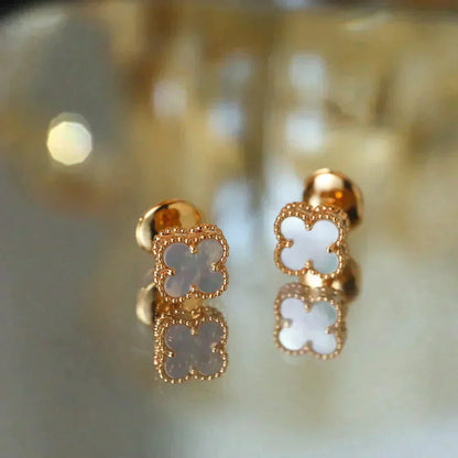 [Clover]CLOVER MINI 9.5MM WHITE MOP EARRINGS