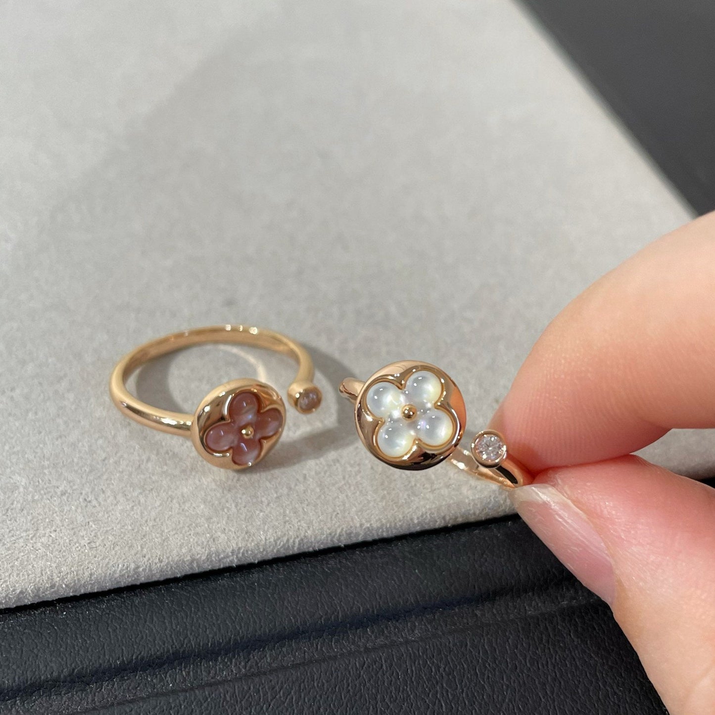 [Clover]SUN 1 DIAMOND PINK MOP RING