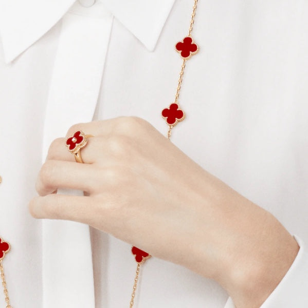 [Clover]CLOVER CARNELIAN RING ROSE GOLD DIAMOND
