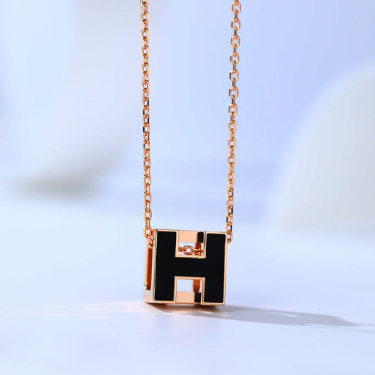 [Clover]H CAGE PINK GOLD NECKLACE
