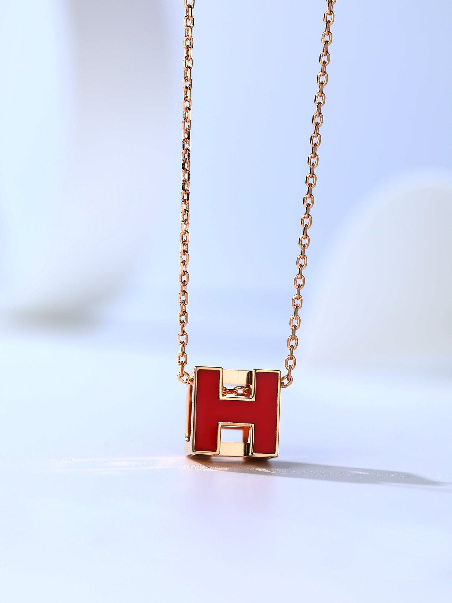 [Clover]H CAGE PINK GOLD NECKLACE