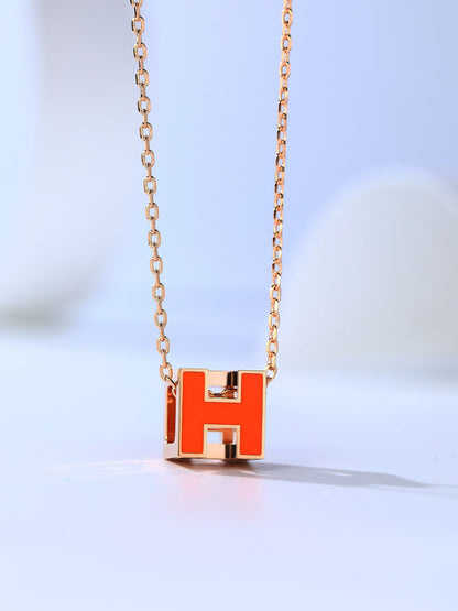[Clover]H CAGE PINK GOLD NECKLACE