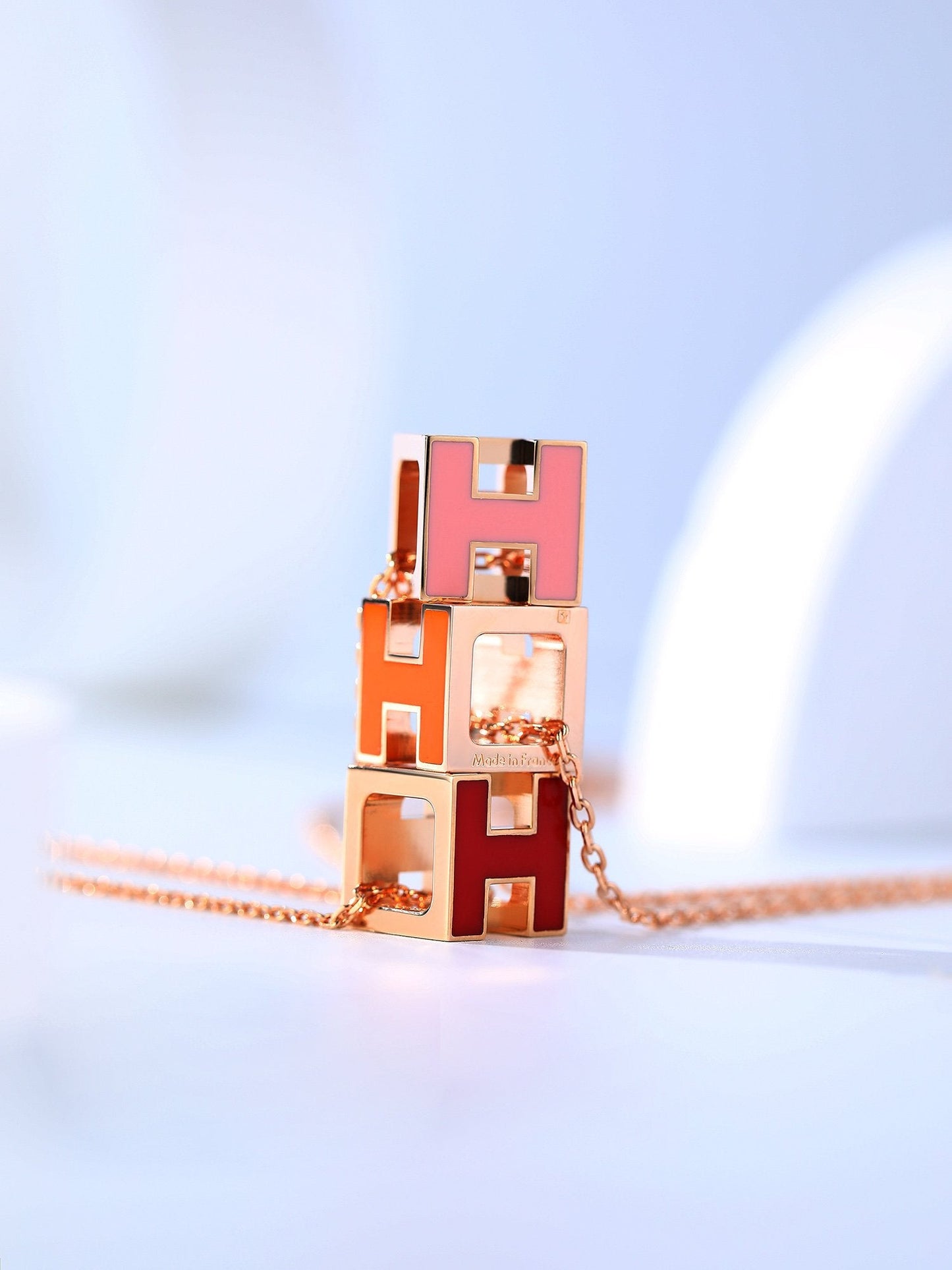 [Clover]H CAGE PINK GOLD NECKLACE
