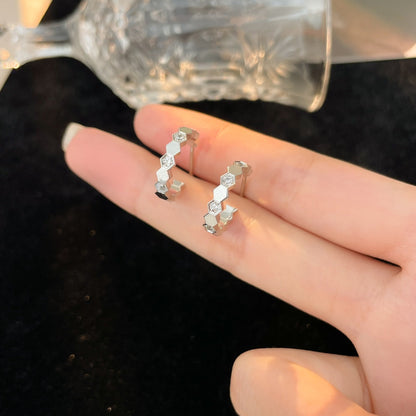 [Clover]BEE LOVE DIAMOND HOOP EARRINGS