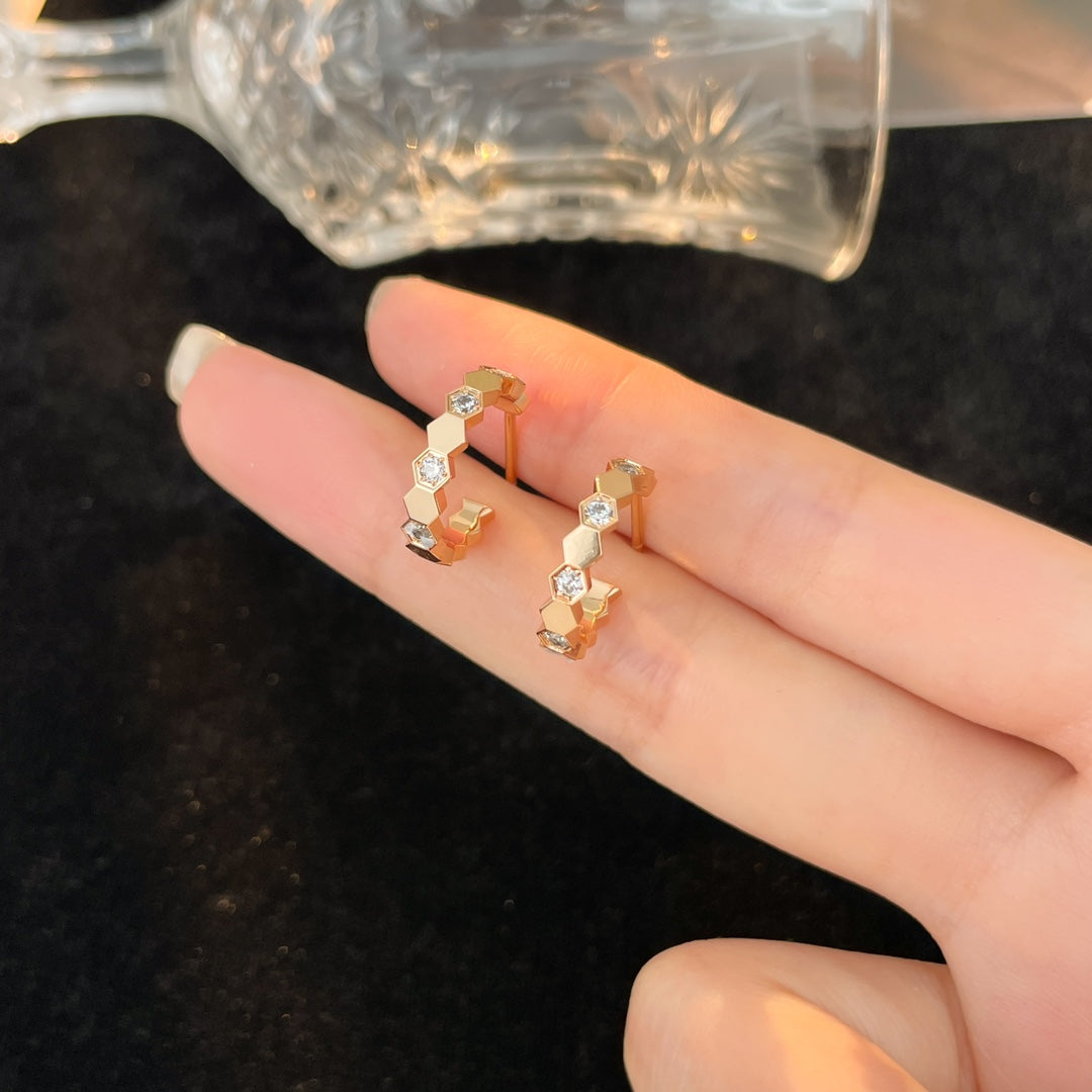 [Clover]BEE LOVE DIAMOND HOOP EARRINGS