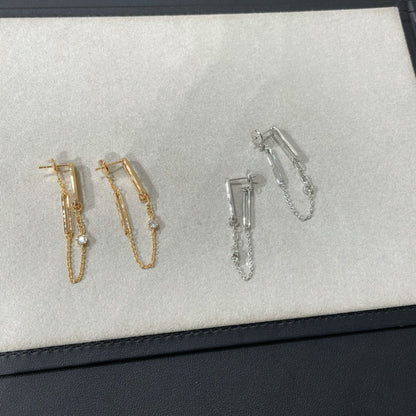 [Clover]CHAINE CHAOS DIAMOND DROP EARRINGS