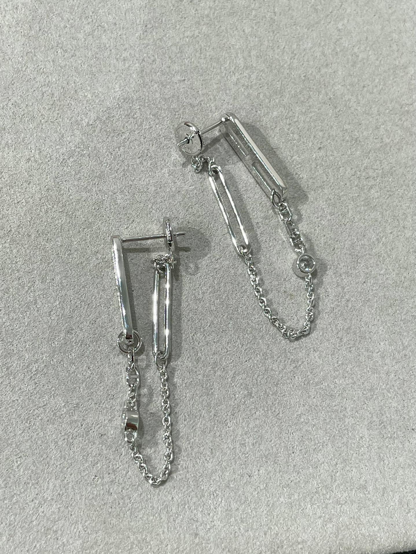 [Clover]CHAINE CHAOS DIAMOND DROP EARRINGS