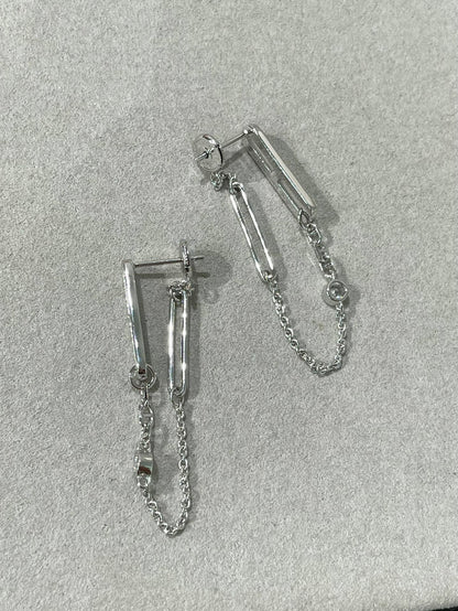 [Clover]CHAINE CHAOS DIAMOND DROP EARRINGS